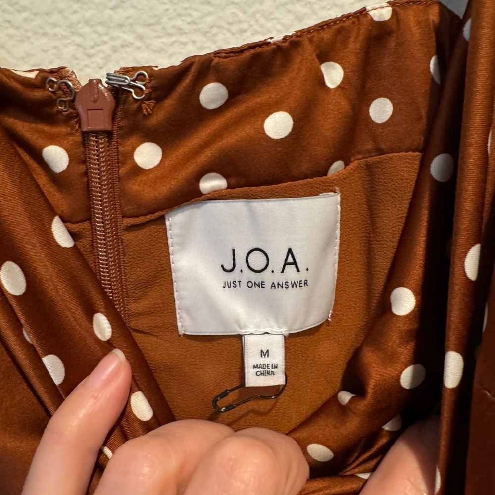 J.O.A. Brown Polka Dot Dress